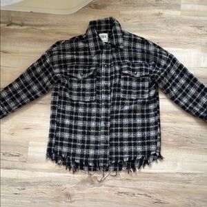 Zara Black and White Plaid Jacket